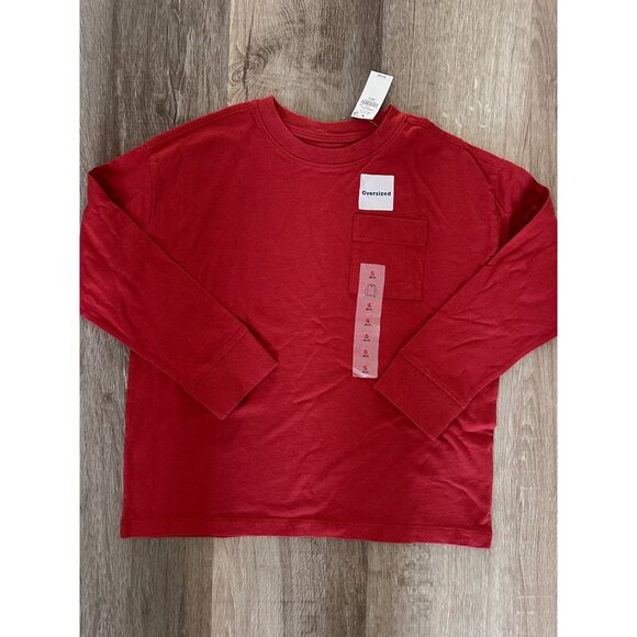 Old Navy Other - Old navy oversized red long sleeve tshirt size s 6-7